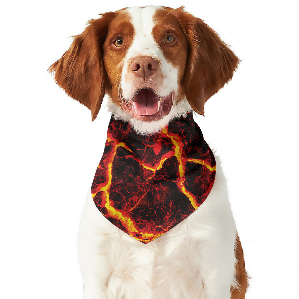 Red Lava Print Dog Bandana