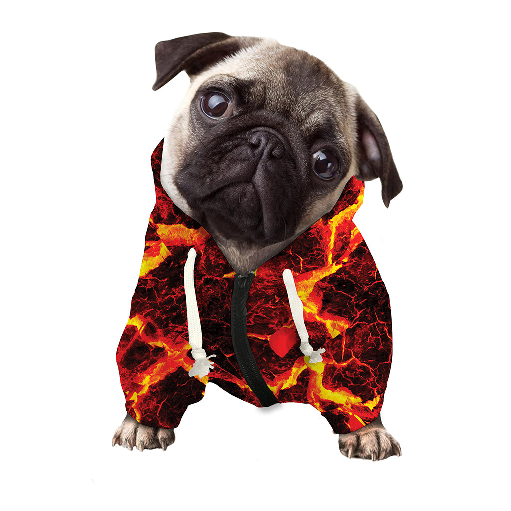 Red Lava Print Dog Zip Up Hoodie