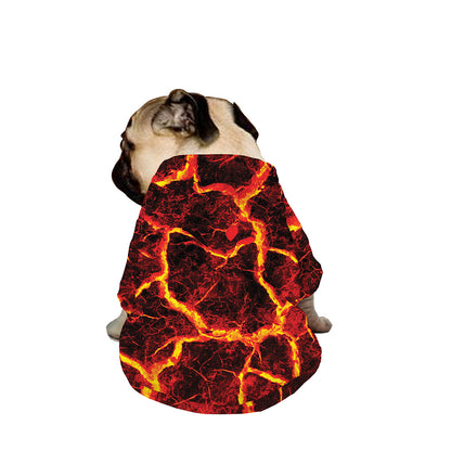 Red Lava Print Dog Zip Up Jacket
