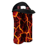 Red Lava Print Double Neoprene Wine Tote
