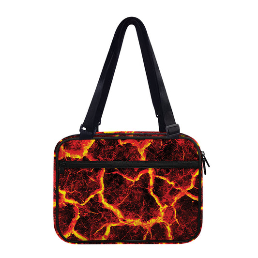 Red Lava Print Double Strap Bible Bag