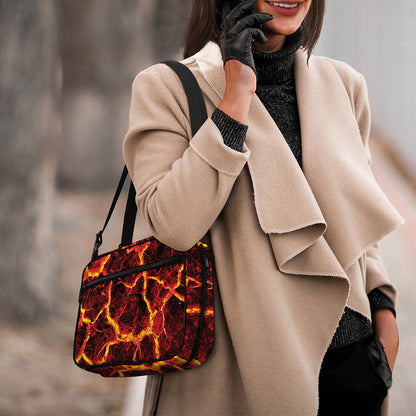 Red Lava Print Double Strap Bible Bag