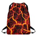 Red Lava Print Drawstring Backpack
