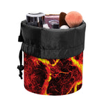 Red Lava Print Drawstring Makeup Bag