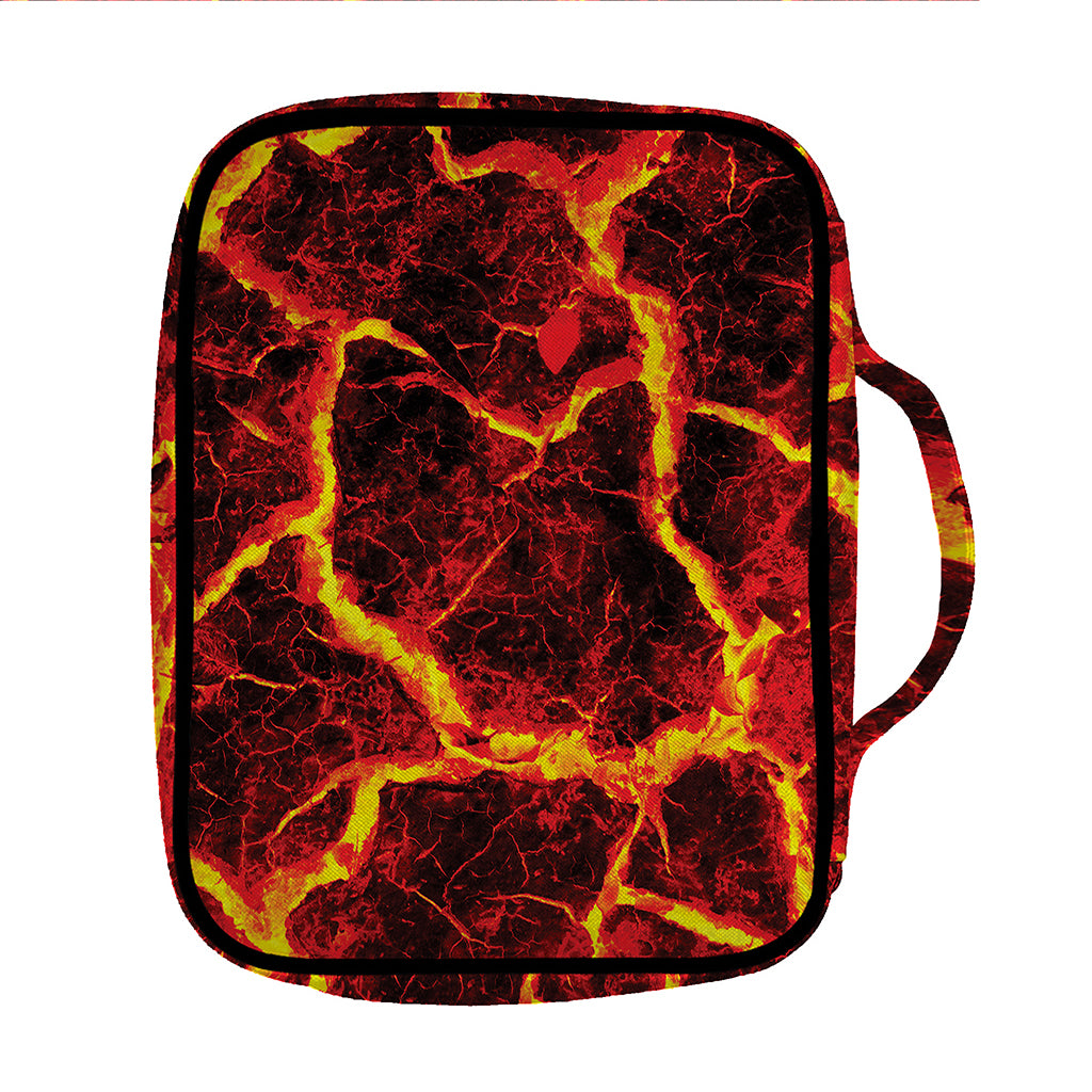 Red Lava Print Front Pocket Bible Bag