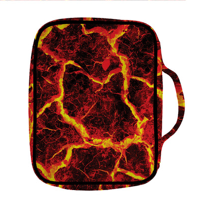Red Lava Print Front Pocket Bible Bag