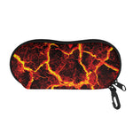 Red Lava Print Glasses Case