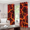 Red Lava Print Grommet Curtains