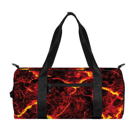 Red Lava Print Gym Bag