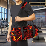 Red Lava Print Gym Bag