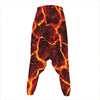 Red Lava Print Hammer Pants