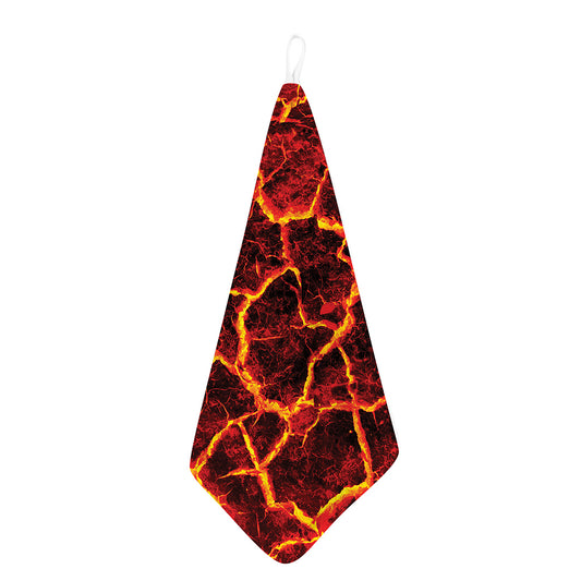 Red Lava Print Hand Towel