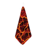 Red Lava Print Hand Towel