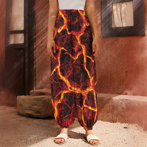 Red Lava Print Harem Pants