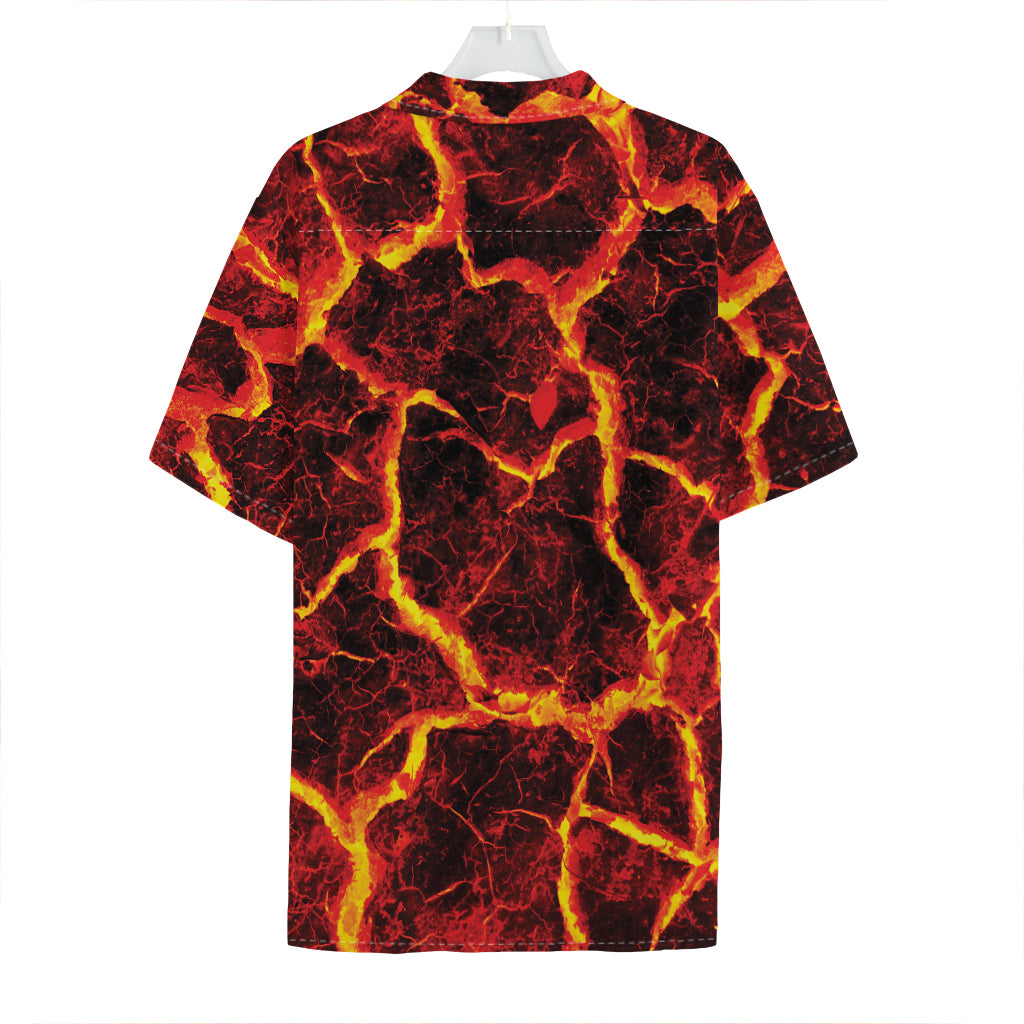 Red Lava Print Hawaiian Shirt