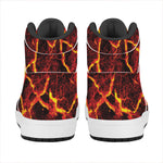 Red Lava Print High Top Leather Sneakers