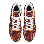 Red Lava Print High Top Leather Sneakers