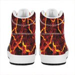 Red Lava Print High Top Leather Sneakers