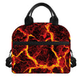 Red Lava Print Insulated Lunch Bag