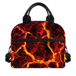 Red Lava Print Insulated Lunch Bag