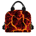 Red Lava Print Insulated Lunch Bag