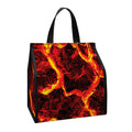 Red Lava Print Insulated Lunch Tote