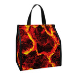 Red Lava Print Insulated Lunch Tote