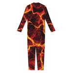 Red Lava Print Jumpsuit