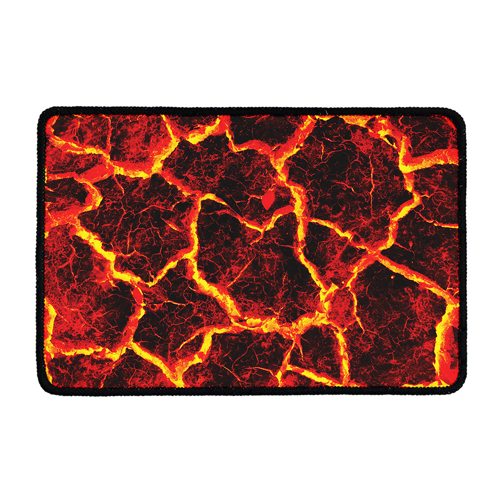 Red Lava Print Kitchen Mat