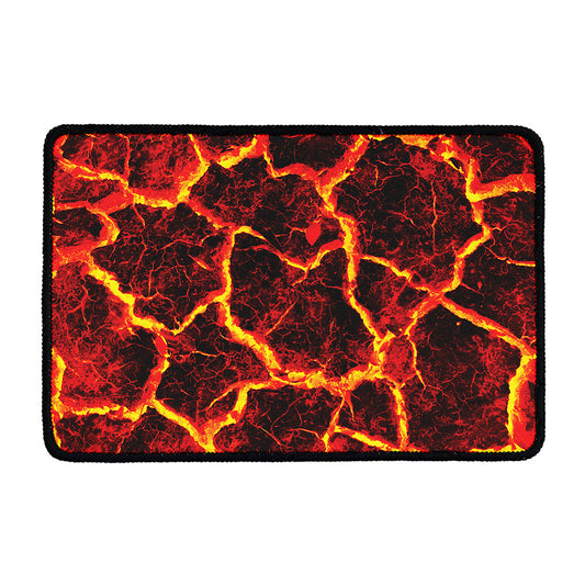 Red Lava Print Kitchen Mat