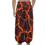 Red Lava Print Lantern Pants