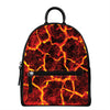 Red Lava Print Leather Backpack