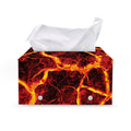 Red Lava Print Leather Tissue Box Cover