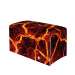 Red Lava Print Leather Tissue Box Cover