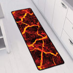 Red Lava Print Long Kitchen Mat