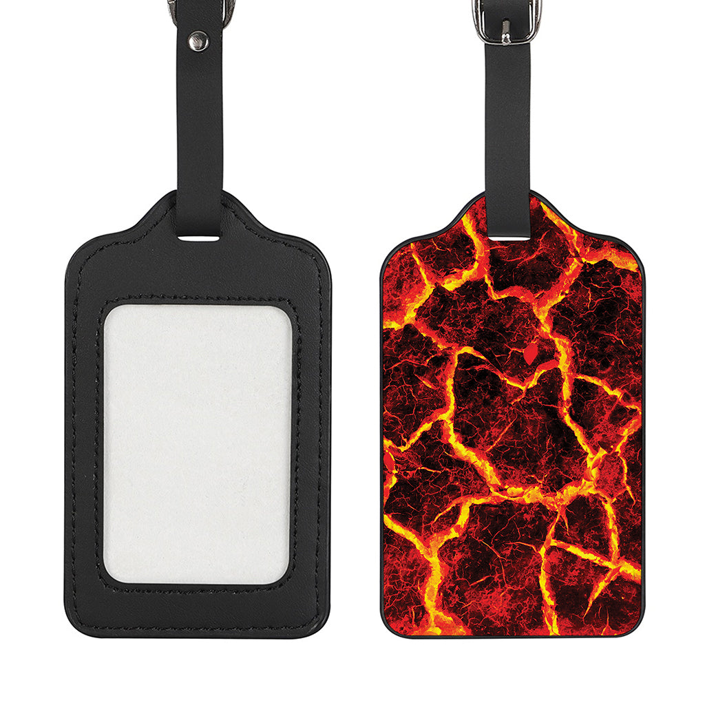 Red Lava Print Luggage Tag