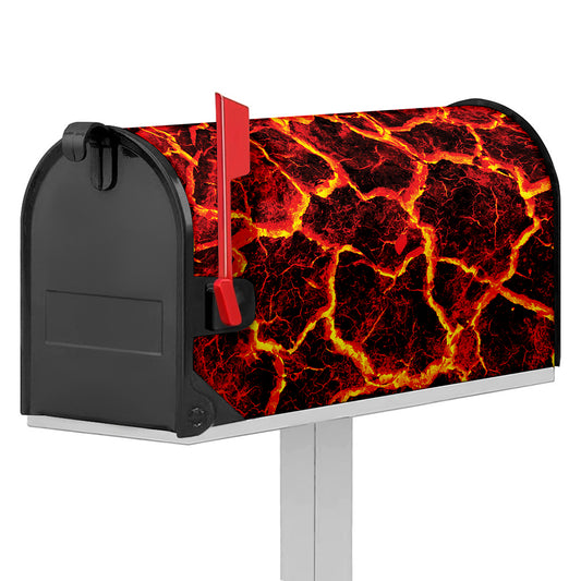 Red Lava Print Mailbox Cover