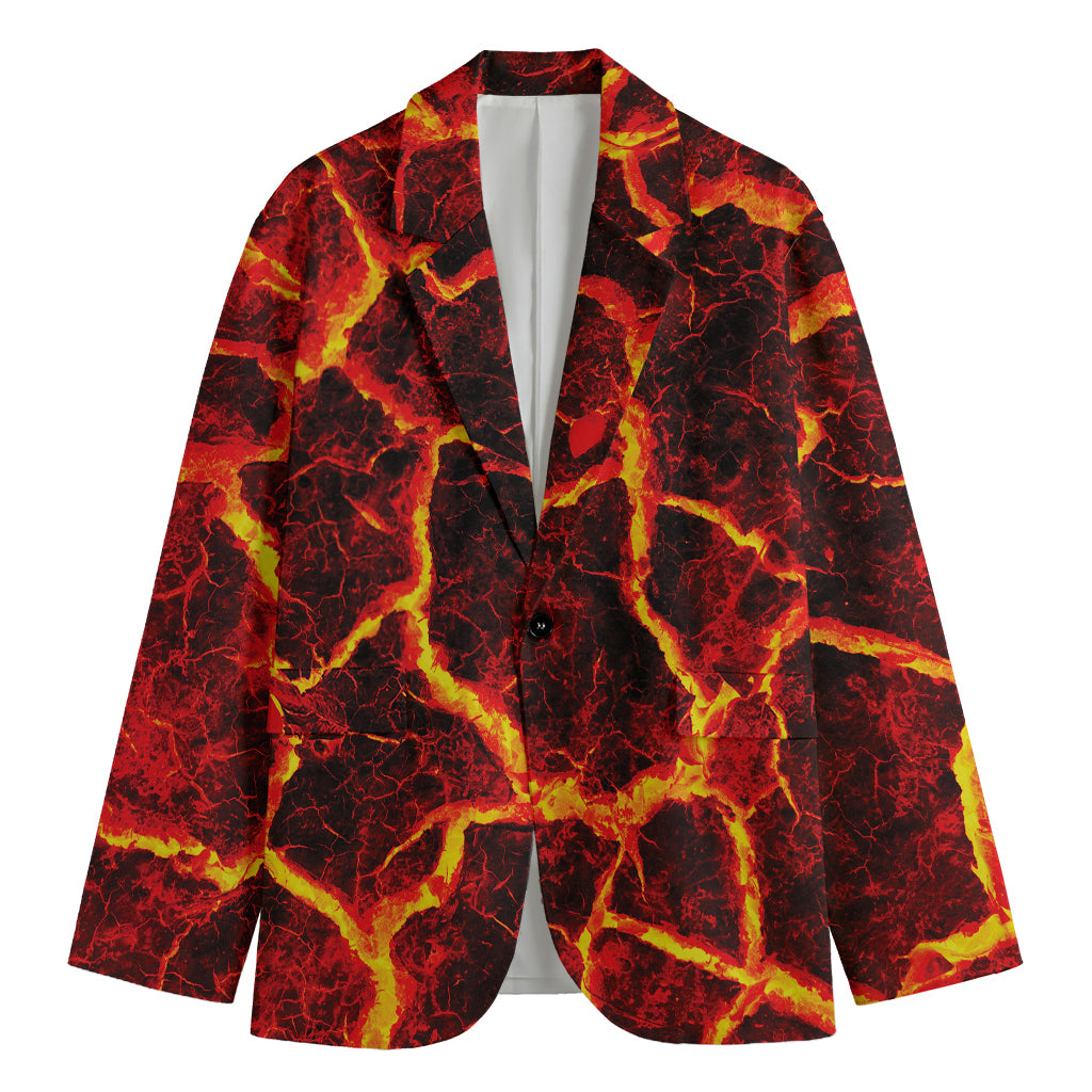 Red Lava Print Men's Blazer