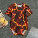 Red Lava Print Men's Bodysuit