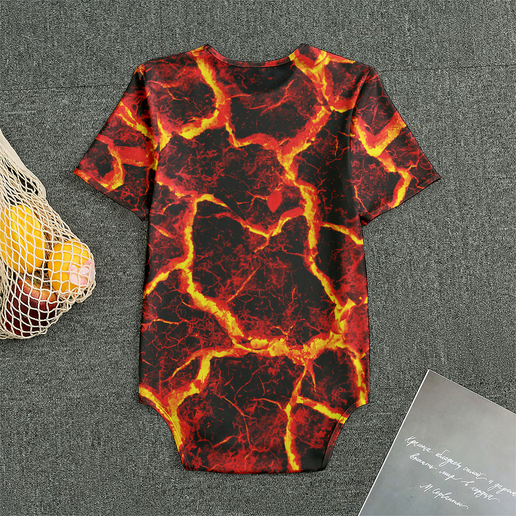 Red Lava Print Men's Bodysuit