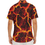 Red Lava Print Men's Deep V-Neck Shirt