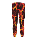 Red Lava Print Men's Leggings