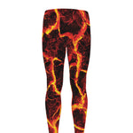 Red Lava Print Men's leggings