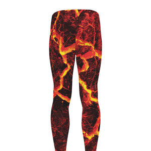 Red Lava Print Men's leggings