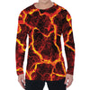 Red Lava Print Men's Long Sleeve T-Shirt