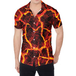 Red Lava Print Men's Shirt