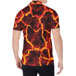 Red Lava Print Men's Shirt