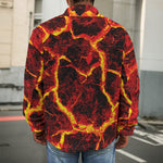 Red Lava Print Men's Shirt Jacket