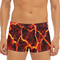 Red Lava Print Men's Short Boxer Briefs