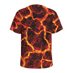 Red Lava Print Men's Sports T-Shirt